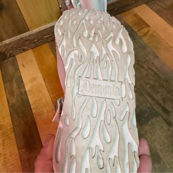 Demonia Swing-105 White Platform Buckle Boots – Women’s Size 10​ - Picture 3 of 10